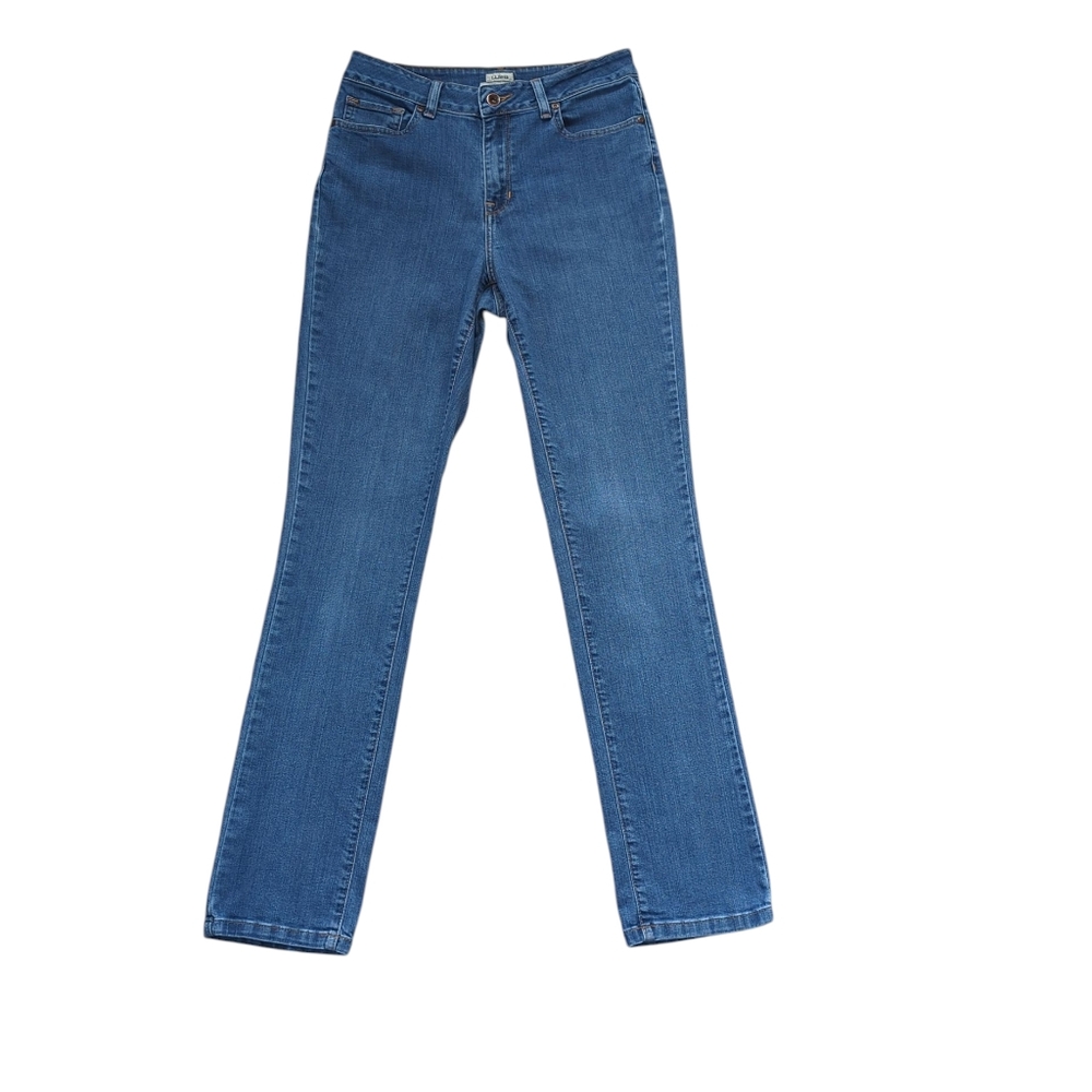 L. L. Bean Classic Fit High Rise Straight Leg Denim Jeans 6MT Blue Pockets